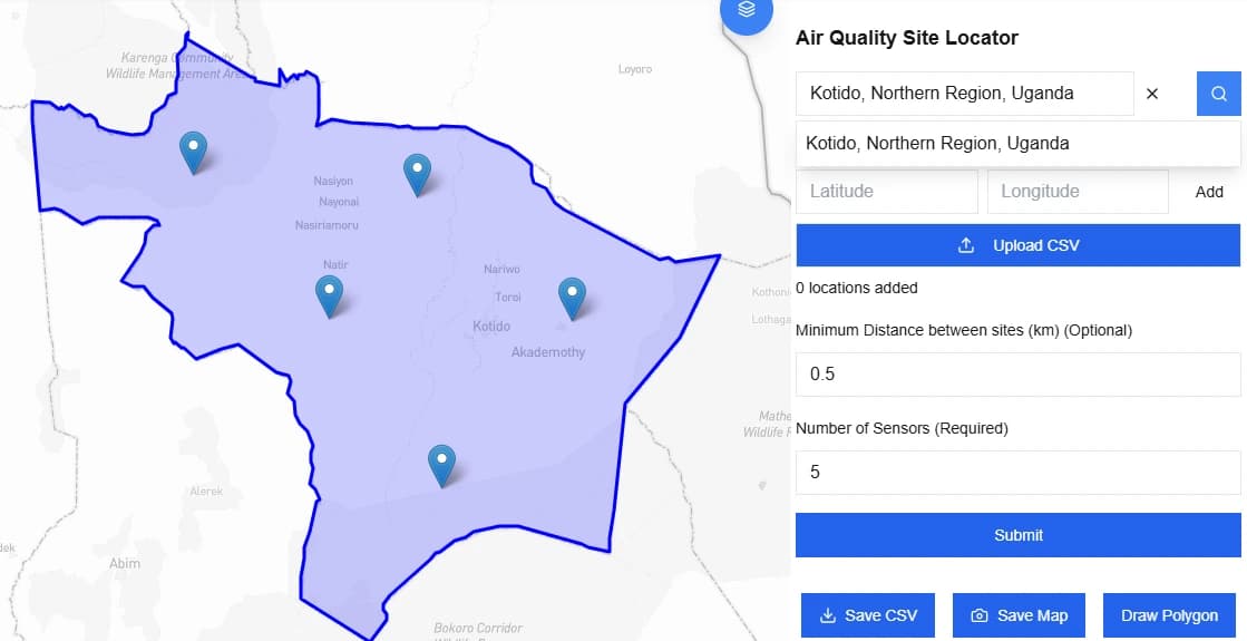 Optimal site locator visualization